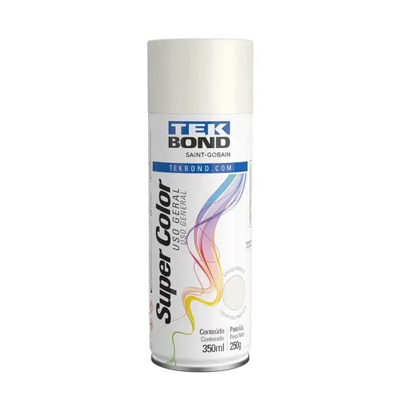 SPRAY TEKBOND BRANCO BRILHANTE USO GERAL 350 ML/250G