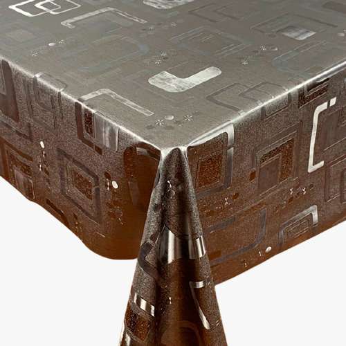 TOALHA MESA METALIZADA MARROM MOD6135D 13,7M X METRO PLASTCO