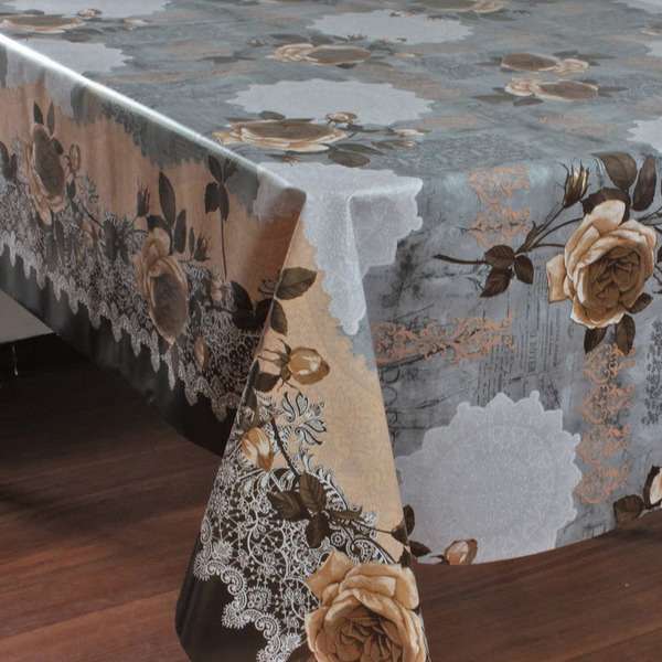 TOALHA MESA SUPER TERMICA FLORAL VINTAGE 1,40M X METRO PLASTCO