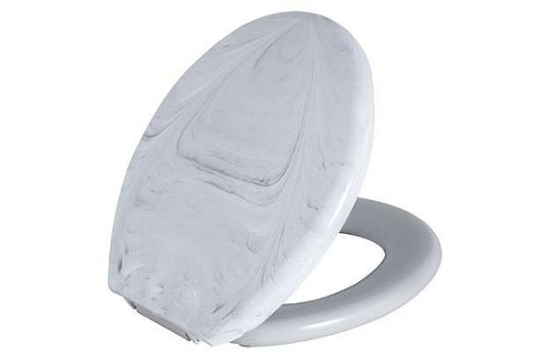 ASSENTO ALMOFADADO OVAL MARMORIZADO BRANCO ASTRA TPKM*BR-MM