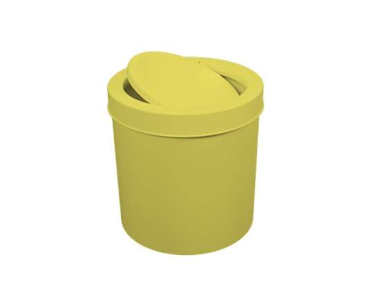 CESTO MULTIUSO C/TAMPA BASCULANTE 6L SOLAR AMARELO ASTRA