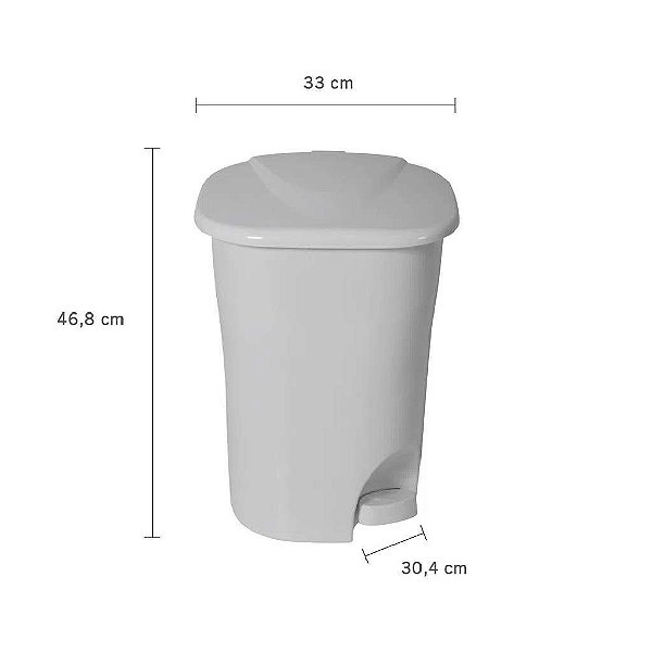 LIXEIRA ECOLÓGICA COM PEDAL 25L ASTRA BRANCO LP2