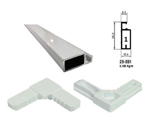 KIT ACESSORIOS TELA FACIL BRANCA PARA PERFIL