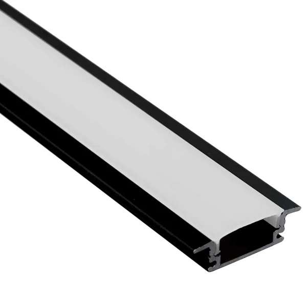 PERFIL LED EMBUTIR 3 METROS 24 X 7MM PRETO ALUMARK