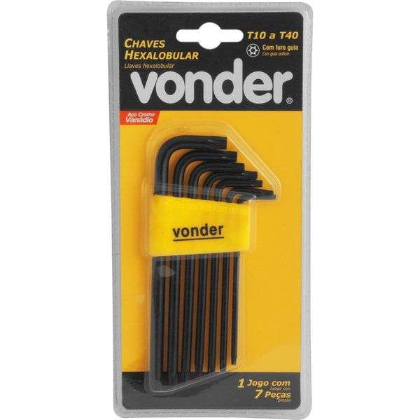 CHAVE HEXALOBULAR 7PC T10-T40 CRV VONDER