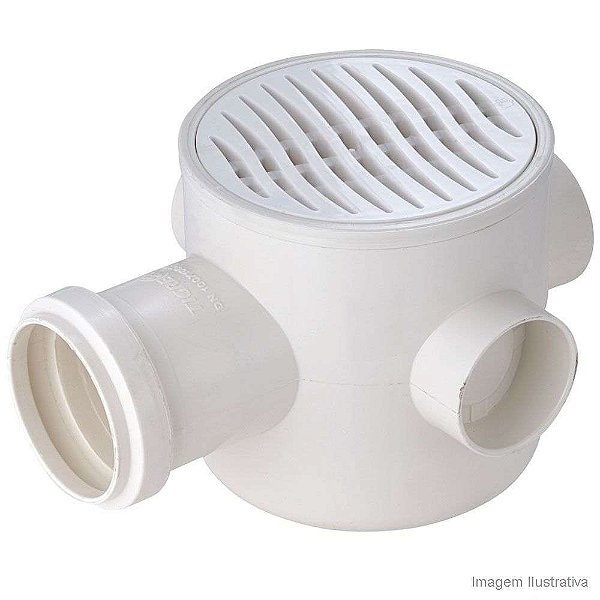 CAIXA SIFONADA 100X100X50MM REDONDO BRANCO KRONA