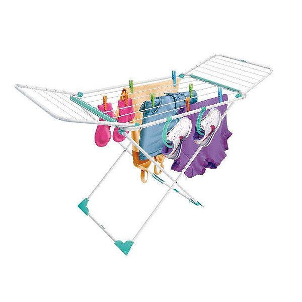 VARAL DE CHAO SECALUX ACO PEGASUS 1,40M BRANCO COM ABAS