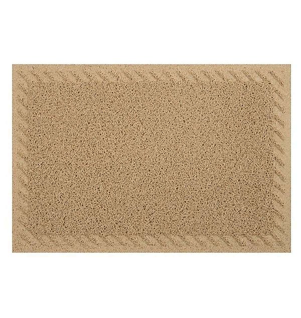 TAPETE CAPACHO VINIL LIGHT BEGE 40CM X 60CM REBAIXO ELITE KAPAZI