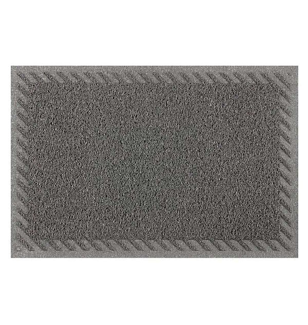 TAPETE CAPACHO VINIL LIGHT CINZA 40CM X 60CM REBAIXO ELITE KAPAZI