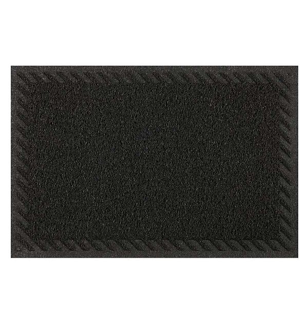 TAPETE CAPACHO VINIL LIGHT PRETO 40CM X 60CM REBAIXO ELITE KAPAZI