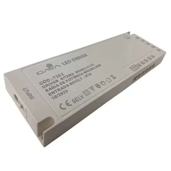 FONTE FITA LED 12V SENSI 05A 60W GAYA 7202