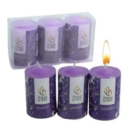 VELA AROMATICA 40G CADA 3 PEÇAS LAVANDA
