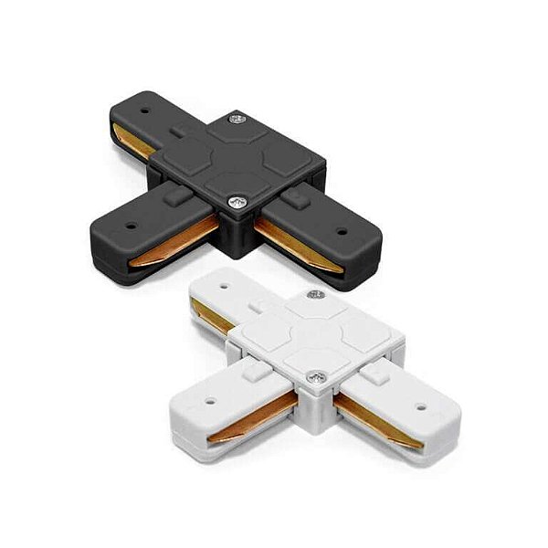 CONECTOR TIPO T TRILHO ELETRIFICADO PRETO LUMANTI