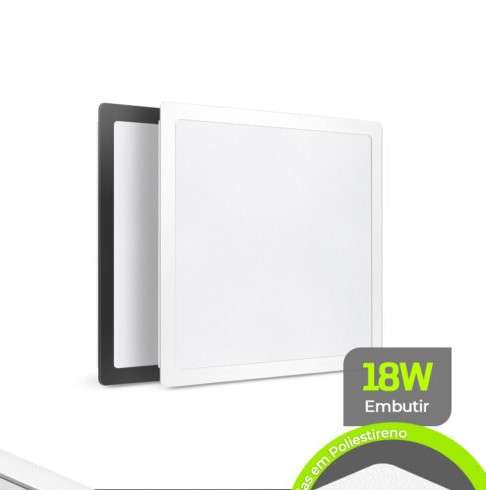 PLAFON LED BACKSTAGE EMBUTIR 18W BIV 3000K QUADRADO LUMANTI 220X220X24 1620LM