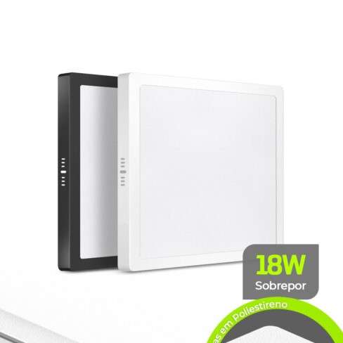 PLAFON LED BACKSTAGE SOBREPOR 18W BIV 3000K QUADRAD LUMANTI 210X210X27 1620LM