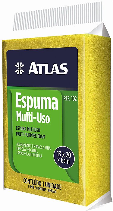 ESPUMA BLOCO ATLAS MULTI-USO AMARELA POLIESTER
