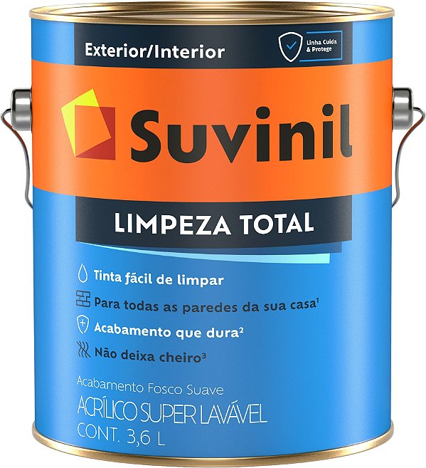 TINTA LIMPEZA TOTAL FOSCO BRANCO GL 3,6L SUVINIL