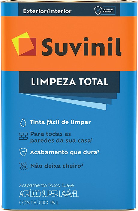 TINTA LIMPEZA TOTAL FOSCO BRANCO LT 18L SUVINIL