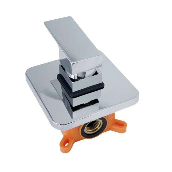 ACABAMENTO REGISTRO CHUVEIRO MONOCOMANDO QUADRADO MISTURADOR CROMADO TELCA ABT-8009.