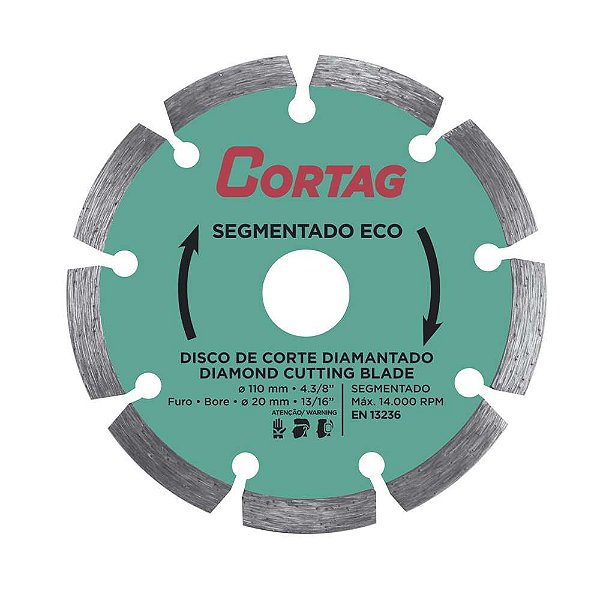 DISCO DIAMANTADO 110MM SEGMENTADO ECO CORTAG