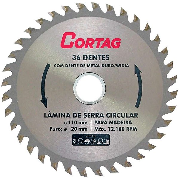 LAMINA SERRA CIR VIDEA 110X20X36D CORTAG