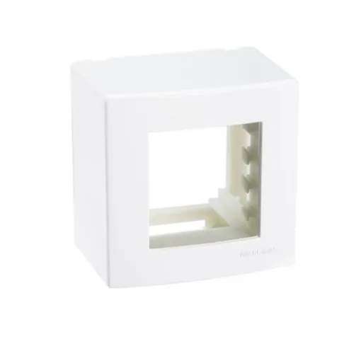 CAIXA SOBREPOR SLEEK 75X75 2POSTOS C/ SUPORTE BRANCO MARGIRIUS