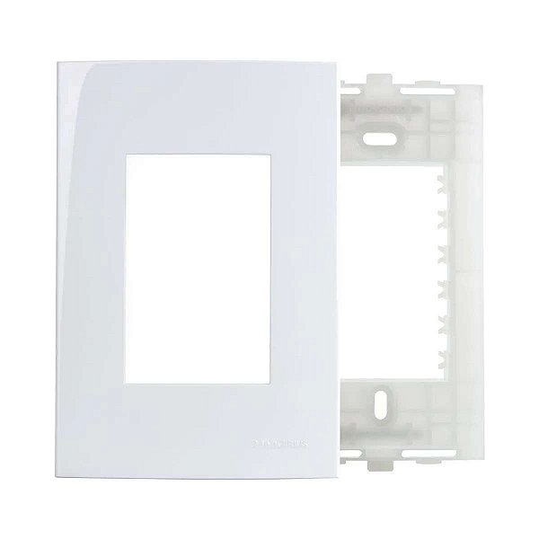 PLACA SLEEK 4X2 3 POSTOS HORIZ BRANCO MARGIRIUS