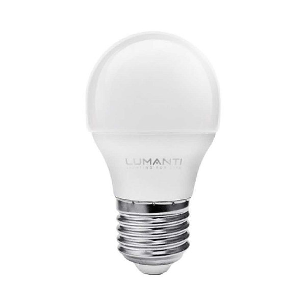 LAMPADA BOLINHA LEITOSA G45 LED 4W 7200K E27 AUTOVOLT 400 LUMENS LUMANTI LLBO704A