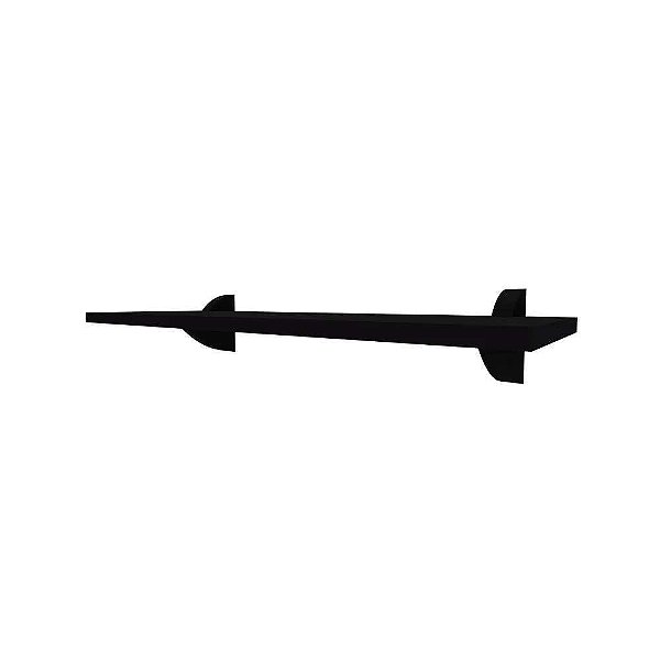 PRATELEIRA MDP RETO 20 X 60CM PRETO C/SUPORTE CLIP MULTIVISAO