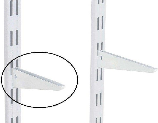 SUPORTE DUPLO PARA PRATELEIRA EM ACO 17 CM  BRANCO MULTIVISAO