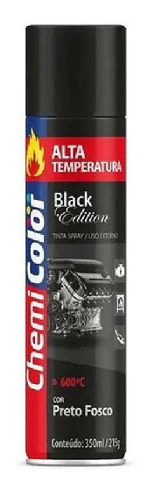 SPRAY TINTA CHEMICOLOR ALTA.TEMP.PRETO FOSCO 350ML