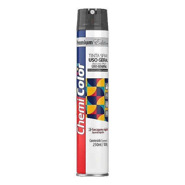 SPRAY TINTA CHEMICOLOR U.G PRETO ACETINADO 250ML ARTE NOVA