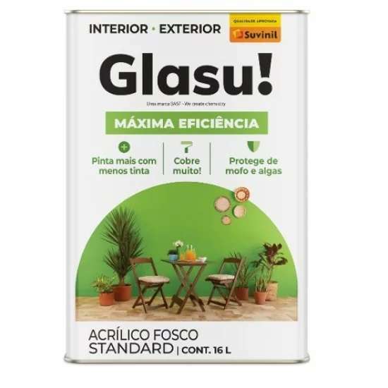 TINTA PAREDE (B) STAND. GLASU MAXIMA EFICIENCIA BRANCO 20,0L BD SUVINIL