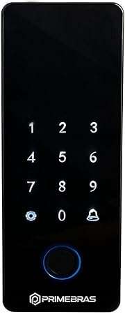 FECHADURA ELETRONICA SOBREOPOR ATHENAS MADEIRA BLUETOOTH BIOMETRICA PRIMEBRAS P3004 BLE