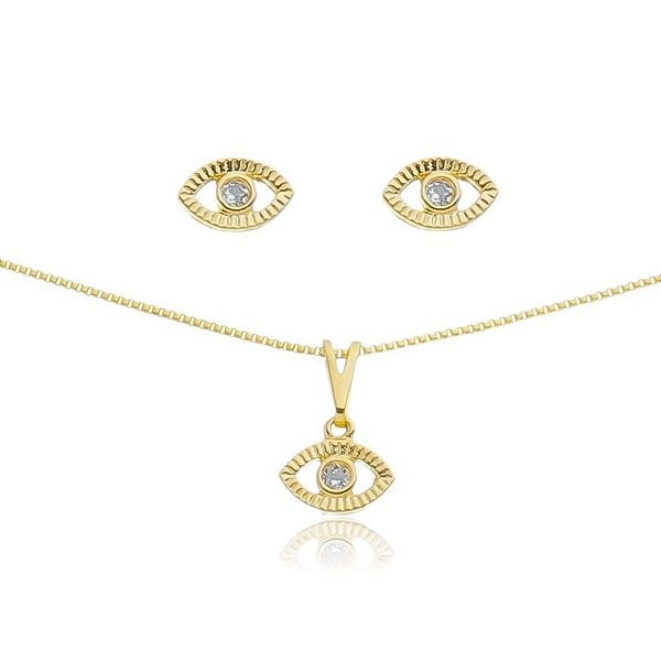 CONJUNTO BANHADO EM OURO 18K CJF-01211