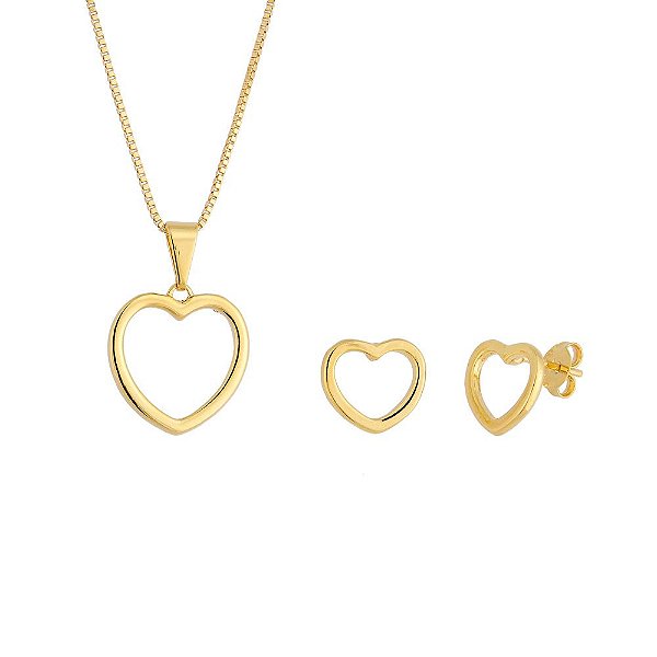 CONJUNTO BANHADO EM OURO 18K BCF 269