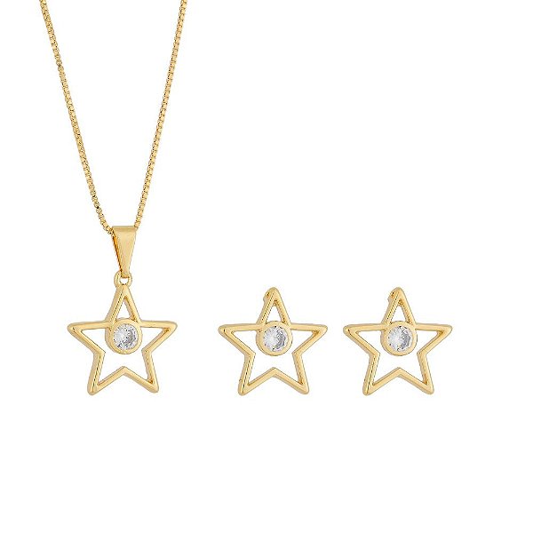 CONJUNTO ESTRELA ZIRCÔNIA BCF 406