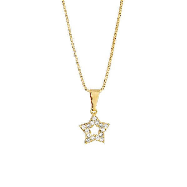 GARGANTILHA ESTRELA VAZADA CRAVEJADA BCF 505
