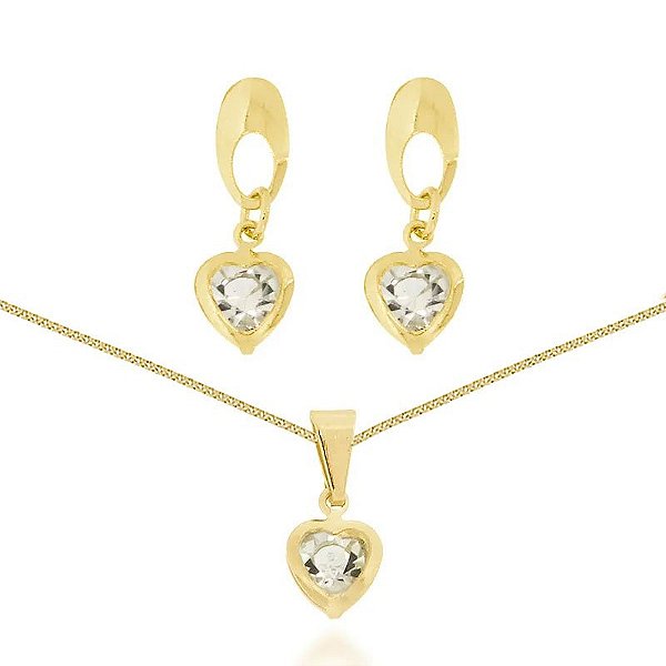 CONJUNTO BANHADO EM OURO 18K CJF-01075