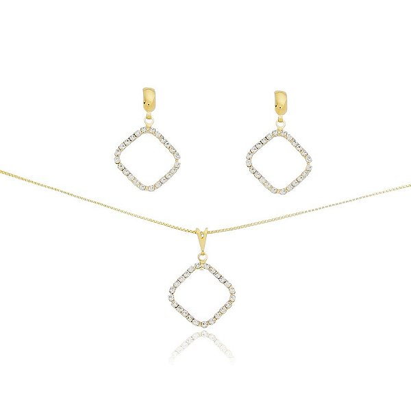 CONJUNTO BANHADO EM OURO 18K CJF-01092