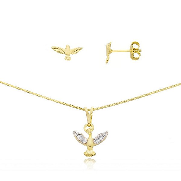 CONJUNTO BANHADO ME OURO 18K CJFC-01231