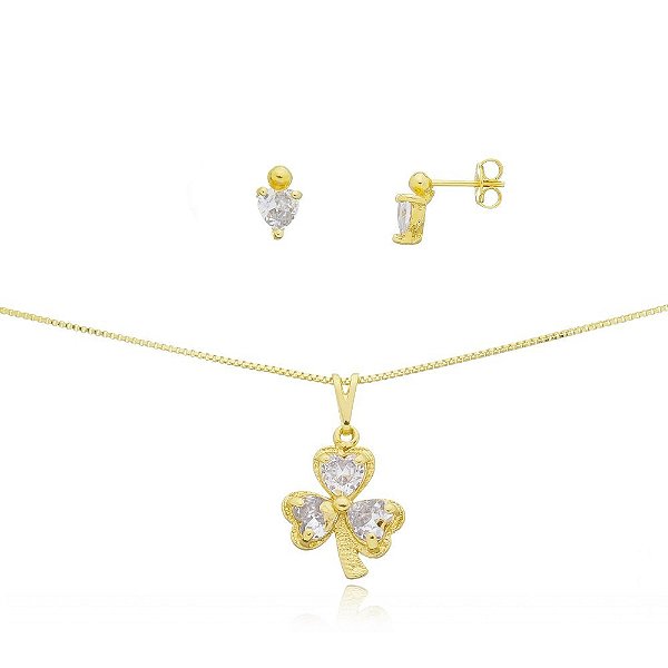 CONJUNTO BANHADO ME OURO 18K CJFC-01235