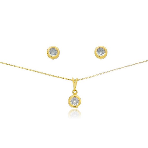 CONJUNTO BANHADO EM OURO 18K CJF-01181