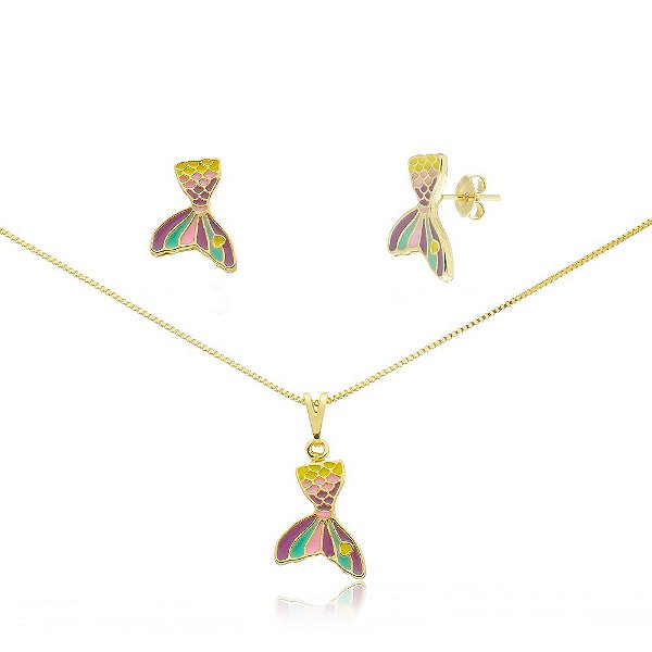 CONJUNTO BANHADO EM OURO 18K CJIC-00793