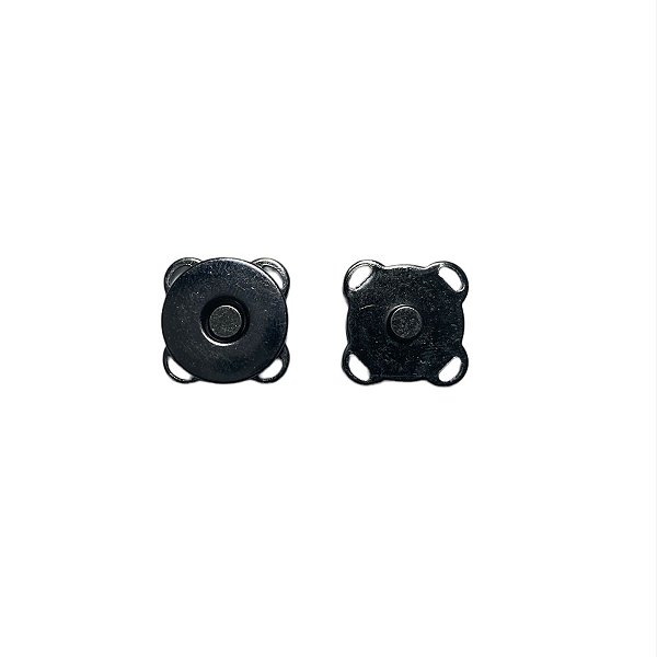 Kit 50 Botões Imantado Magnético Fecho Preto/Onix 18mm Imã