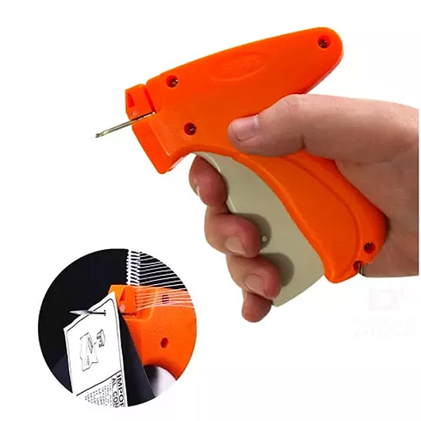 Fixador Etiqueta Tag Pistola Aplicadora Laranja + 100 Refil Tag Pin