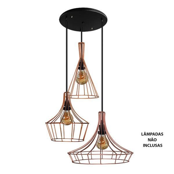Trio de Lustre Pendente  Aramado