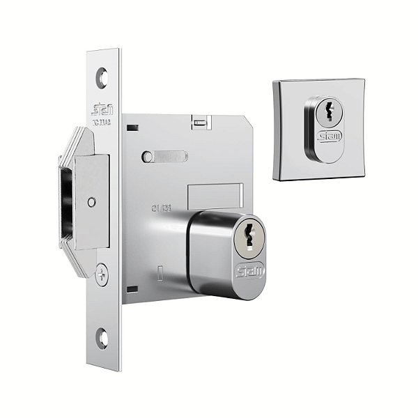 Fechadura Para Porta de Correr Externa Roseta Quadrada Inox 1006 - Stam