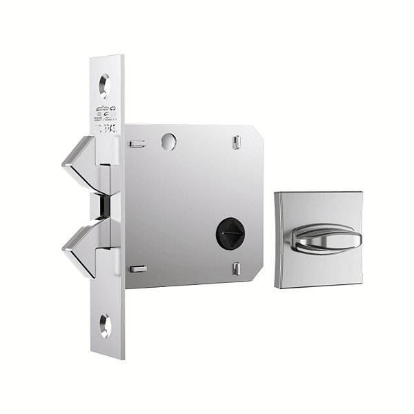 Fechadura Para Porta de Banheiro Roseta Quadrada Classic Inox 1006 - Stam