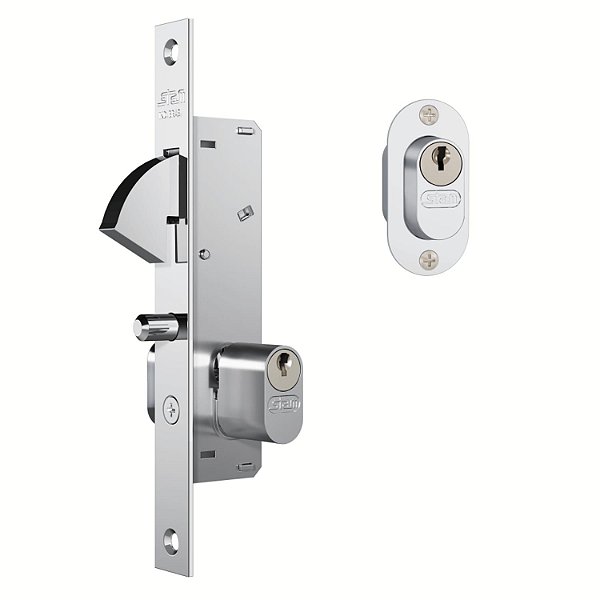 Fechadura Externa Para Porta Perfil Metálico Espelho Inox 901 - Stam